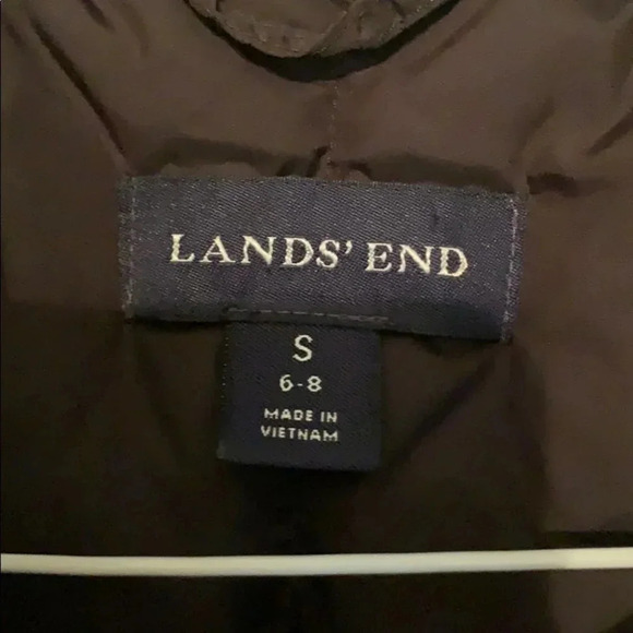 Lands End Quilted Goose Down Puffer Vest Small Black Winter - Picture 2 of 3